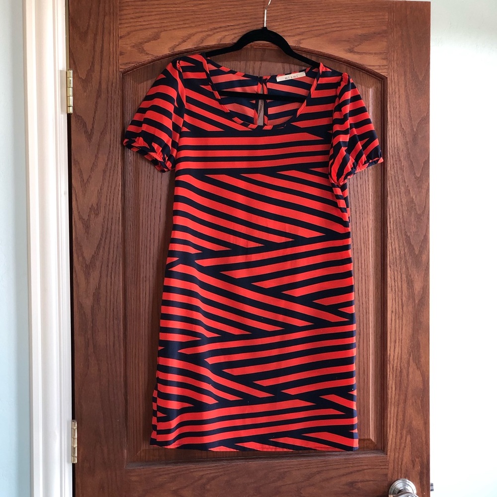 Orange & Navy dress